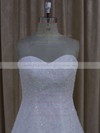 Gorgeous Sweetheart Ivory Tulle Appliques Lace Court Train Wedding Dress #PWD00021773