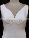 V-neck White Tulle Silk-like Satin Sequins Sheath/Column Wedding Dress #PWD00021787