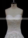 Ball Gown Ivory Tulle Lace-up Court Train Appliques Lace Wedding Dress #PWD00021835