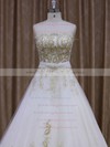 Court Train Tulle Appliques Lace Ivory Strapless Newest Wedding Dresses #PWD00021854
