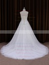 Sweetheart Tulle with Appliques Lace Popular Ivory Court Train Wedding Dress #PWD00021855