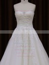 Sweetheart Tulle with Appliques Lace Popular Ivory Court Train Wedding Dress #PWD00021855