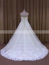 Boutique Strapless Tulle Lace-up with Appliques Lace Ivory Wedding Dresses #PWD00021856