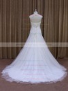 White Tulle Sweetheart Appliques Lace Court Train Popular Wedding Dress #PWD00021857
