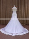 White Sweetheart Tulle with Appliques Lace Trumpet/Mermaid Wedding Dresses #PWD00021874