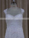 Sweetheart White Lace Tulle Appliques Open Back Trumpet/Mermaid Wedding Dresses #PWD00021895