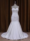 Sweetheart Ivory Ruffles Taffeta with Button Trumpet/Mermaid Wedding Dresses #PWD00021916