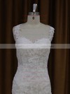 Trumpet/Mermaid Ivory Satin Tulle with Appliques Lace Sweetheart Wedding Dresses #PWD00021920