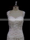 Vintage Sweetheart Ivory Satin Tulle Appliques Lace Trumpet/Mermaid Wedding Dresses #PWD00021935