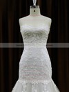 Best Ivory Tulle Appliques Lace Chapel Train Trumpet/Mermaid Wedding Dresses #PWD00021959