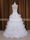 Floor-length Wholesale Tulle Appliques Lace Sweetheart White Wedding Dress #PWD00021980