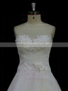 Designer Ivory Tulle Satin Appliques Lace Sweetheart Court Train Wedding Dress #PWD00022023
