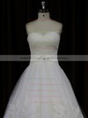 Sweetheart Ivory Princess Tulle Appliques Lace Designer Wedding Dresses #PWD00022041