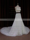 New Sweetheart Lace Tulle Sashes/Ribbons Ivory Cathedral Train Wedding Dresses #PWD00022042