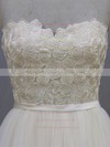 Tulle with Appliques Lace Ivory Sweep Train Lace-up New Arrival Wedding Dresses #PWD00022044