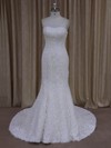 Trumpet/Mermaid Strapless Ivory Lace Beading Modern Wedding Dresses #PWD00022055