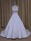 Wholesale Sweetheart Satin Beading Court Train White Wedding Dresses #PWD00022068