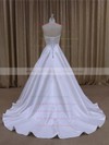 Wholesale Sweetheart Satin Beading Court Train White Wedding Dresses #PWD00022068