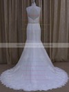 Trumpet/Mermaid Tulle Appliques Lace Ivory Sweetheart Open Back Wedding Dresses #PWD00022078