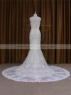 Modest Sweetheart Ivory Lace Tulle with Beading Trumpet/Mermaid Wedding Dresses #PWD00022091