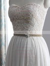 White Chiffon Detachable Lace Sheath/Column Wedding Dresses #PWD00022510