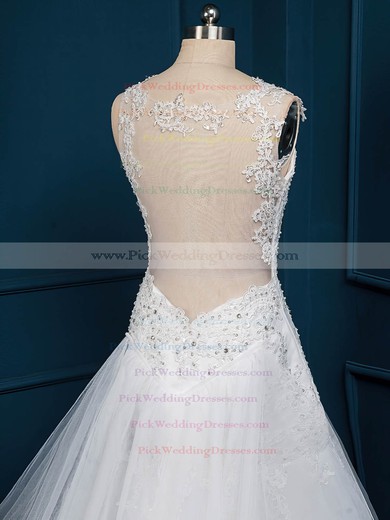 Trumpet/Mermaid White Tulle Sequins Sweetheart Wedding Dress #PWD00022516