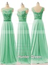Discount Sweep Train Appliques Lace Chiffon Scoop Neck Bridesmaid Dresses #PWD01012728