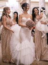 V-neck Sequined with Ruffles Sheath/Column Unique Bridesmaid Dresses #PWD01012745