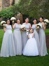 Scoop Neck Tulle with Sashes / Ribbons Floor-length Best Bridesmaid Dresses #PWD01012747