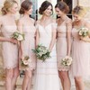 Sheath/Column Online V-neck Lace Sashes / Ribbons Short/Mini Bridesmaid Dresses #PWD01012752