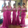 Sparkly Sweep Train V-neck Sequined Trumpet/Mermaid Bridesmaid Dresses #PWD01012758