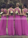 Wholesale Open Back Chiffon A-line Scoop Neck Split Front Bridesmaid Dresses #PWD01012764