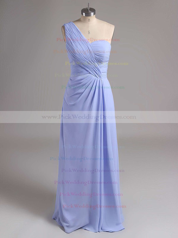 Split Front Ankle-length Chiffon Perfect One Shoulder Bridesmaid Dress #PWD01012769