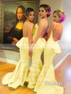 Backless Ruffles Silk-like Satin Sweep Train Casual Trumpet/Mermaid Bridesmaid Dress #PWD01012785