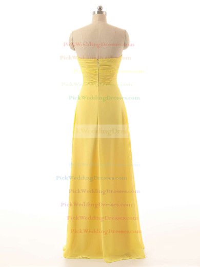 Sweetheart Unique Chiffon Floor-length Criss Cross Yellow Bridesmaid Dresses #PWD01012794