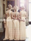 Best A-line Lace Chiffon Sashes / Ribbons Scoop Neck Open Back Bridesmaid Dresses #PWD01012799