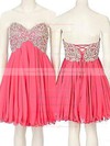 Empire Pink Chiffon Beading Short/Mini Sweetheart Bridesmaid Dresses #PWD01012801