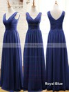 Sage V-neck Ruffles Chiffon Floor-length Classy Bridesmaid Dresses #PWD01012807