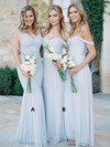 Off-the-shoulder Silver Ruffles Tulle A-line Juniors Bridesmaid Dresses #PWD01012810