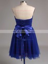 Short/Mini Strapless Lavender Satin Tulle with Bow Popular Bridesmaid Dress #PWD01012888