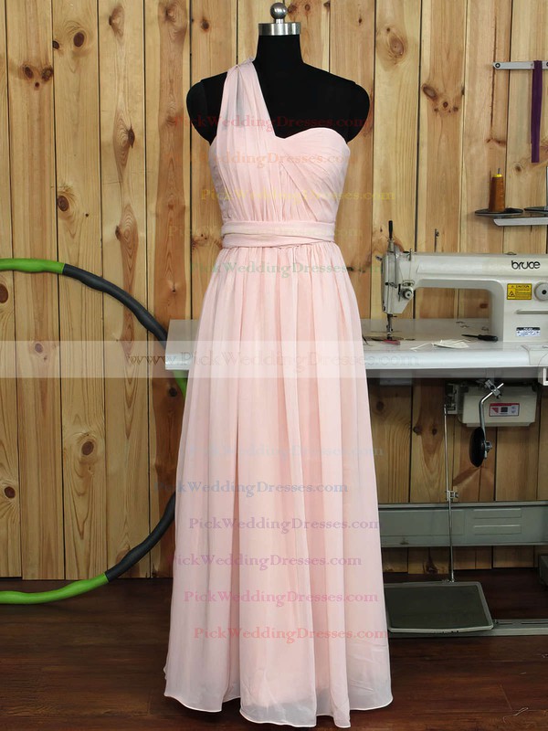 Floor-length Sweetheart Pink Chiffon Ruffles Nice Bridesmaid Dress #PWD01012890