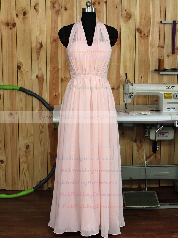 Floor-length Sweetheart Pink Chiffon Ruffles Nice Bridesmaid Dress #PWD01012890