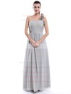 One Shoulder Chiffon with Flower(s) Floor-length Unique Bridesmaid Dress #PWD01012896