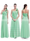 One Shoulder Chiffon with Flower(s) Floor-length Unique Bridesmaid Dress #PWD01012896
