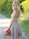 Perfect A-line Scoop Neck Lace Chiffon Sashes / Ribbons Knee-length Bridesmaid Dresses #PWD01012903
