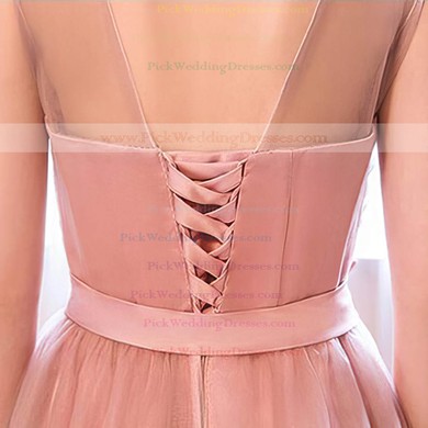A-line Scoop Neck Floor-length Tulle with Sashes / Ribbons Beautiful Bridesmaid Dresses #PWD01012918