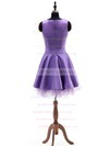Junior A-line Scoop Neck Satin Tulle with Bow Short/Mini Bridesmaid Dresses #PWD01012924