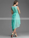 A-line Scoop Neck Chiffon Sashes / Ribbons Asymmetrical Affordable Bridesmaid Dresses #PWD01012928
