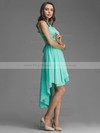 A-line Scoop Neck Chiffon Sashes / Ribbons Asymmetrical Affordable Bridesmaid Dresses #PWD01012928