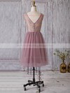 Inexpensive A-line Scoop Neck Tulle Lace Knee-length Bridesmaid Dresses #PWD01012932